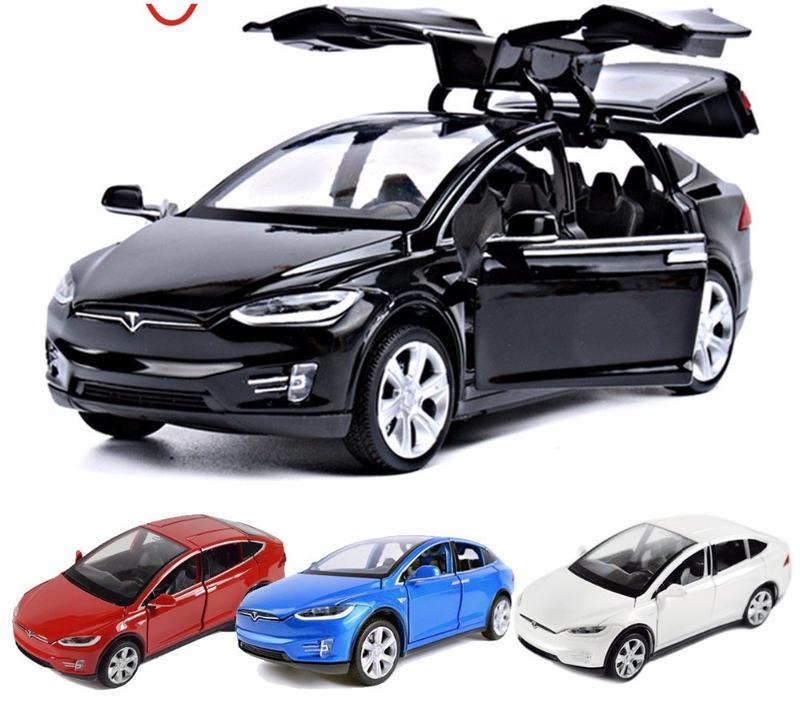 Машинка металлическая Tesla Model X Тесла Модель Икс - открываются двери, капот,багажник - фото 1 - id-p177946648