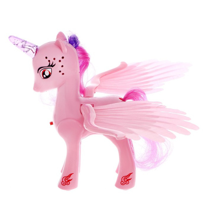 Музыкальная игрушка «Единорог», со светом и звуком, машет крыльями, цвет розовый - фото 2 - id-p177949877