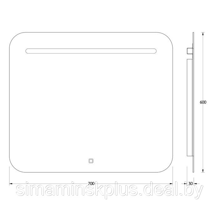 Зеркало Evororm, встроенный LED-светильником, сенсорный выключатель, 5,5W 70х60 см, нейтральный белы - фото 2 - id-p177951080