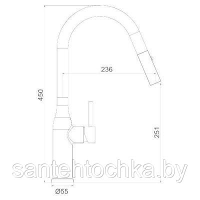 Смеситель для кухни Gappo G4398-45 с выдвижным изливом - фото 7 - id-p177959471