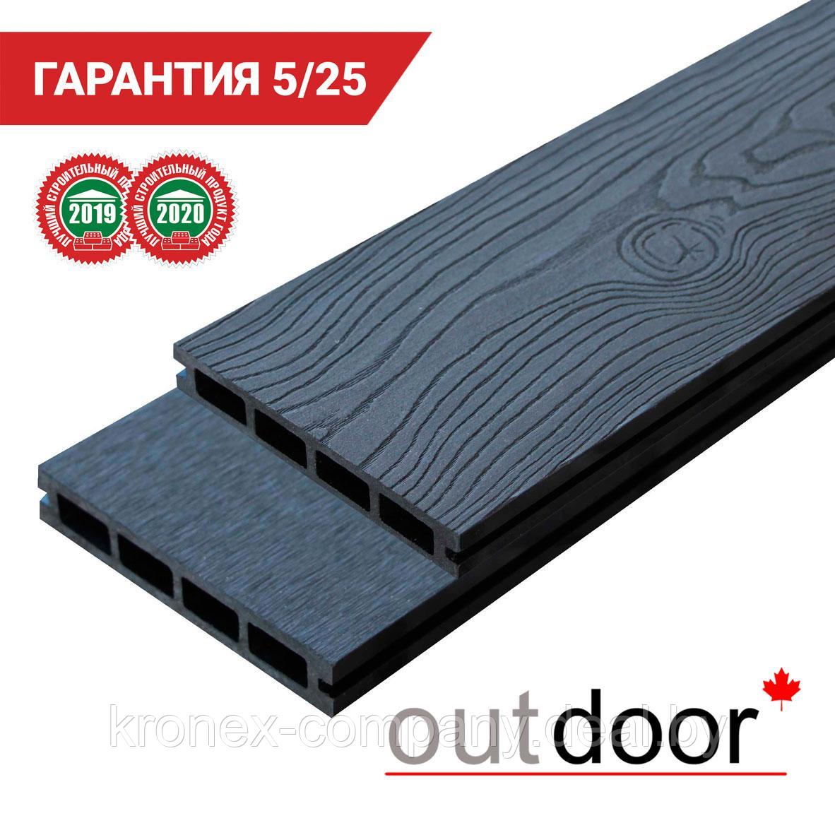 Террасная доска ДПК Outdoor 3D 150*25*4000 мм. OCEAN BLACK черная - фото 1 - id-p92689140