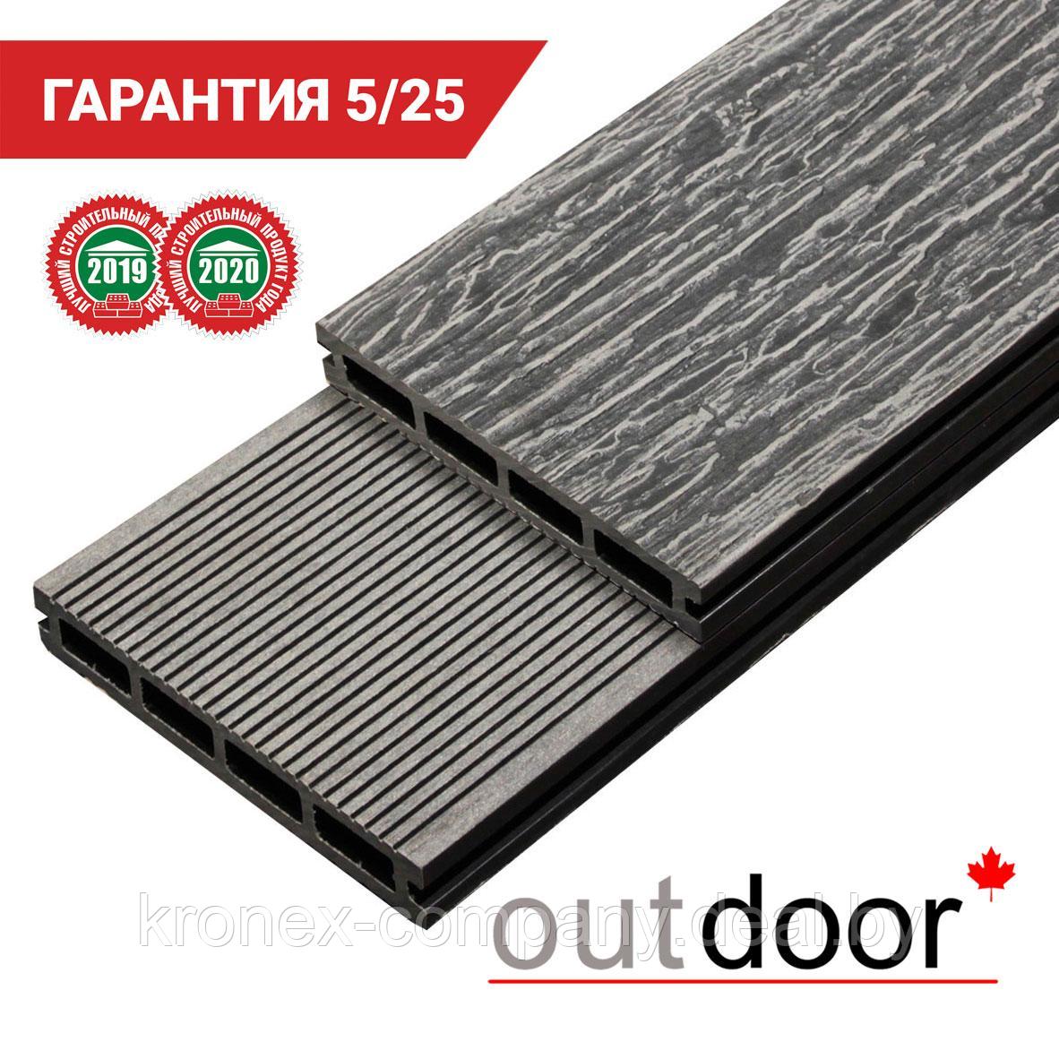 Террасная доска ДПК Outdoor 150*25*4000 мм. OLD WOOD/вельвет графит - фото 1 - id-p111553866