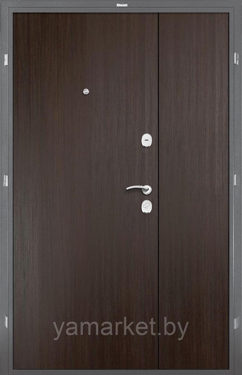 Дверь входная металлическая ПРОМЕТ СПЕЦ DL венге (двустворчатая / полуторка) - фото 2 - id-p177964615
