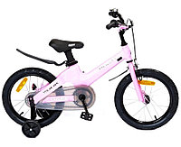 KMH140PK Детский велосипед Rook Hope 14", приставные колеса, звонок, защита цепи, ручной тормоз, розовый