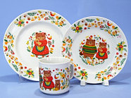 Набор посуды 3 предмета Идиллия 200,175,200 рис Мишкины сказки