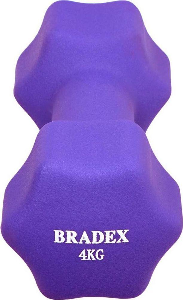 Гантель неопреновая 4 кг фиолетовая Bradex SF 0544 - фото 3 - id-p177966290