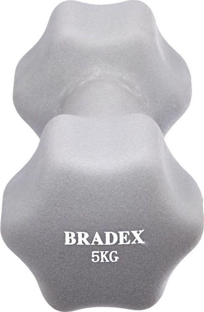 Гантель неопреновая 5 кг серая Bradex SF 0545 - фото 3 - id-p177966295