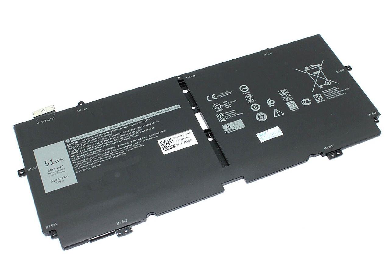 Оригинальный аккумулятор (батарея) для ноутбука Dell XPS 13 7390 2-in-1 (52TWH) 7.6V 51Wh