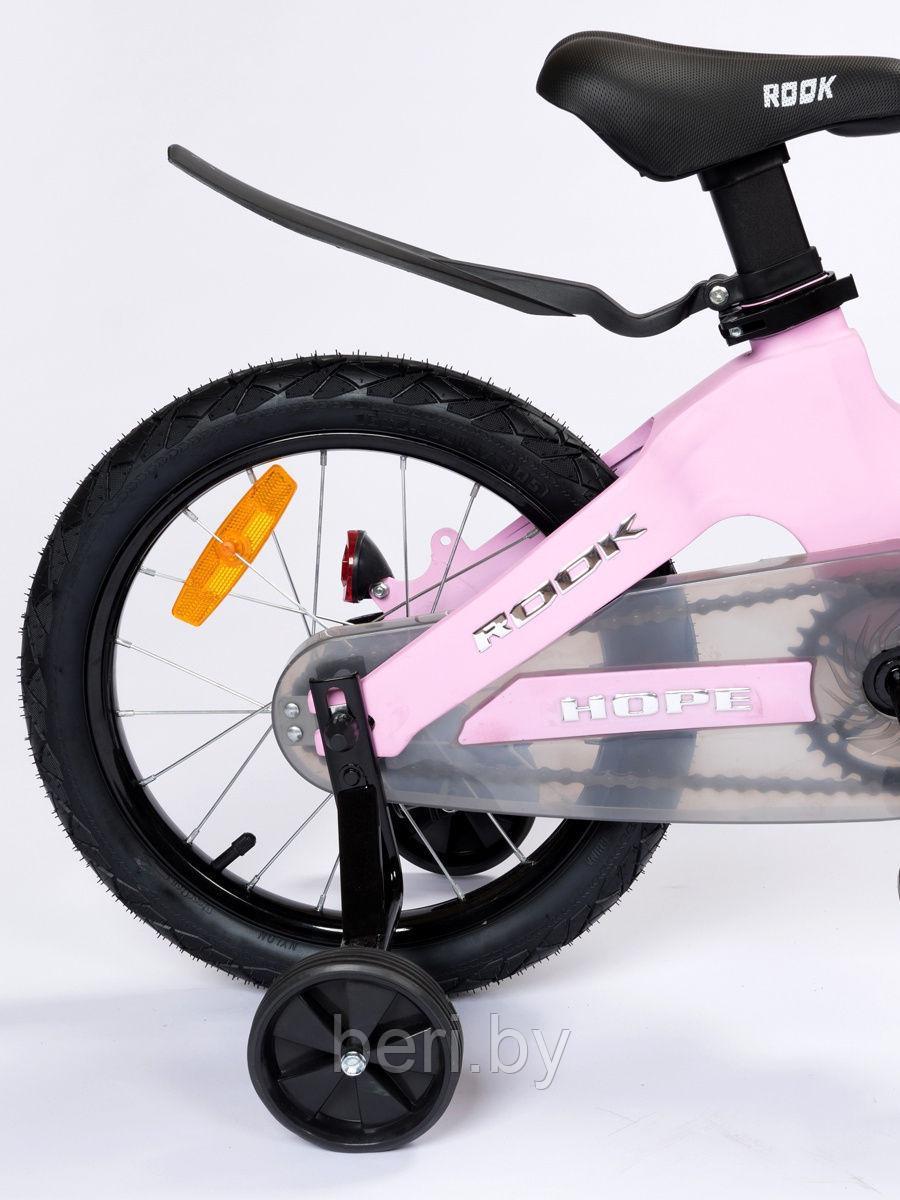 KMH160PK Детский велосипед Rook Hope 16", МАГНИЕВАЯ РАМА, приставные колеса, звонок, защита цепи - фото 5 - id-p177969862