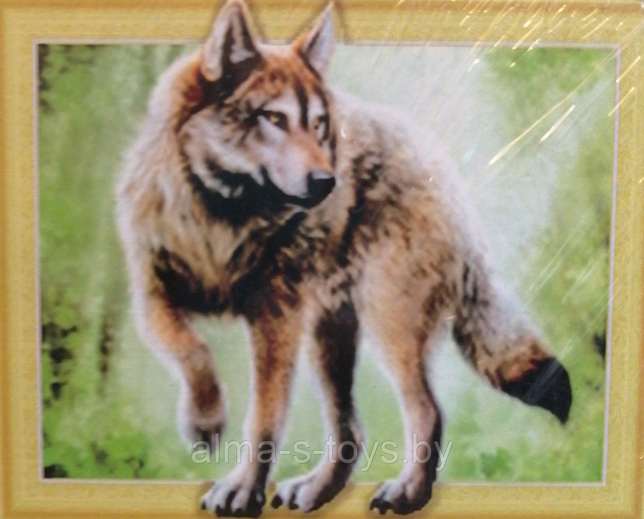 Алмазная мозаика 5Д" Серый волк", 40*50,на подрамнике, АКЦИЯ
