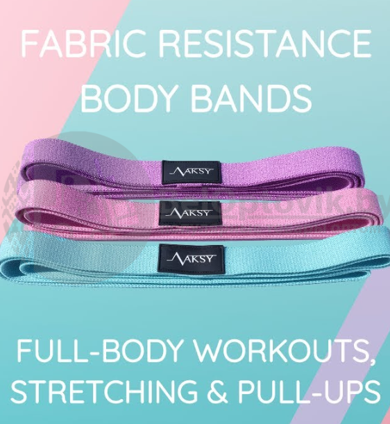 Набор тканевых экспандеров для фитнеса LONG FABRIC RESISTANCE LOOP BANDS 184х4 см 3 штуки + чехол для хранения - фото 5 - id-p177974552