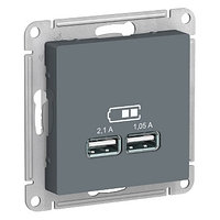 ATN000733 Atlasdesign USB розетка, 5В, 1 порт x 2,1 А, 2 порта х 1,05 А, механизм, грифель