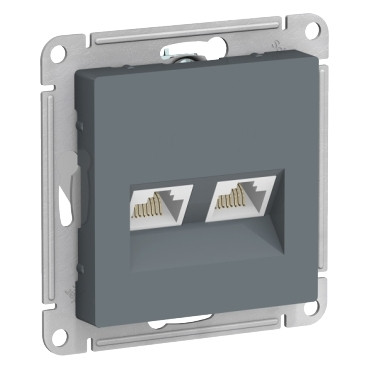 ATN000785 Atlasdesign розетка двойная компьютерная RJ45+RJ45, кат.5E, механизм, грифель