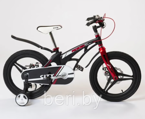 KMC160BK Детский велосипед ROOK CITY 16", приставные колеса, звонок, защита цепи - фото 2 - id-p177973902