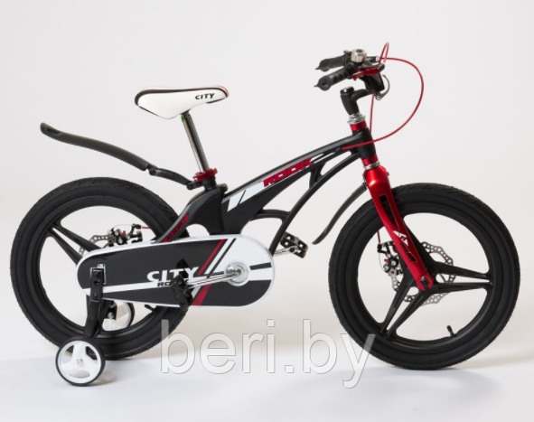 KMC180BK Детский велосипед ROOK CITY 18", приставные колеса, звонок, защита цепи - фото 2 - id-p177975941