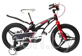 KMC180BK Детский велосипед ROOK CITY 18", приставные колеса, звонок, защита цепи