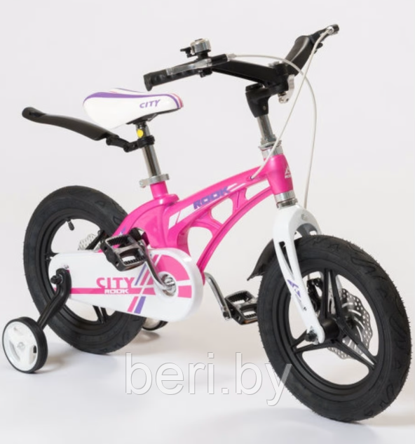 KMC180PK Детский велосипед ROOK CITY 18", приставные колеса, звонок, защита цепи - фото 3 - id-p177987318