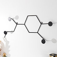 Крючки декоративные металл "Молекулы" чёрный 23х57,5 см