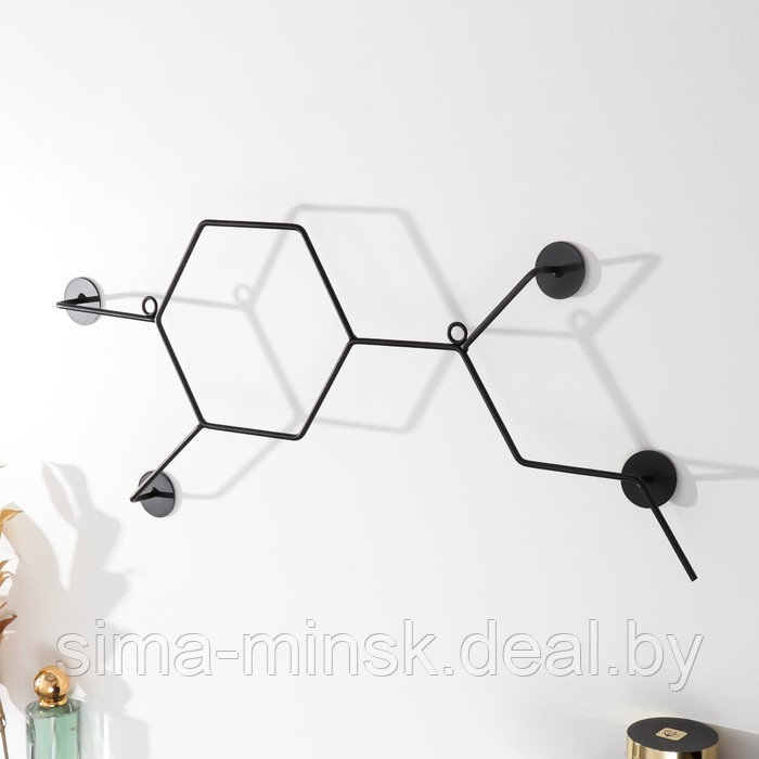 Крючки декоративные металл "Молекулы" чёрный 23х57,5 см - фото 4 - id-p177992784