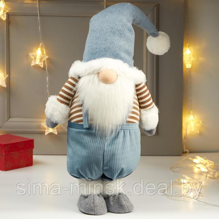 Кукла интерьерная "Дедушка в голубом колпаке и полосатой кофте" 66х15х25 см - фото 1 - id-p177992947