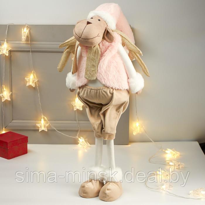 Кукла интерьерная "Лосик в розовом меховом жилете" 85х15х27 см - фото 5 - id-p177992951