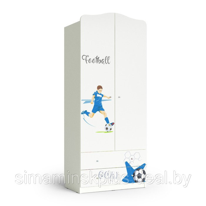 Шкаф 2-х дверный с ящиками Football, 800х450х1890, Белый - фото 1 - id-p177996893
