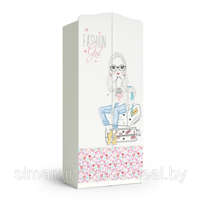 Шкаф 2-х дверный с ящиками Fashion, 800х450х1890, Белый - фото 1 - id-p177996897