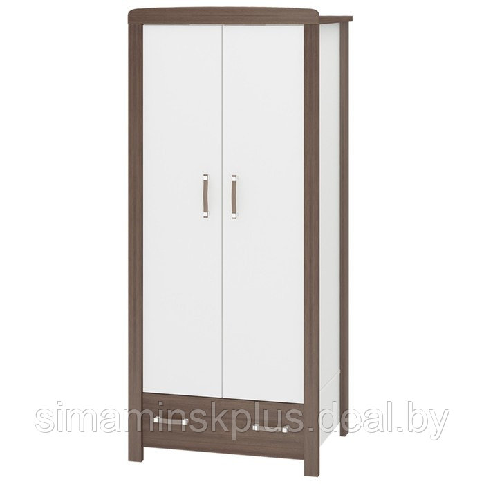 Шкаф двухстворчатый, 850 × 550 × 1910 мм, цвет шамони / белый - фото 1 - id-p177996910