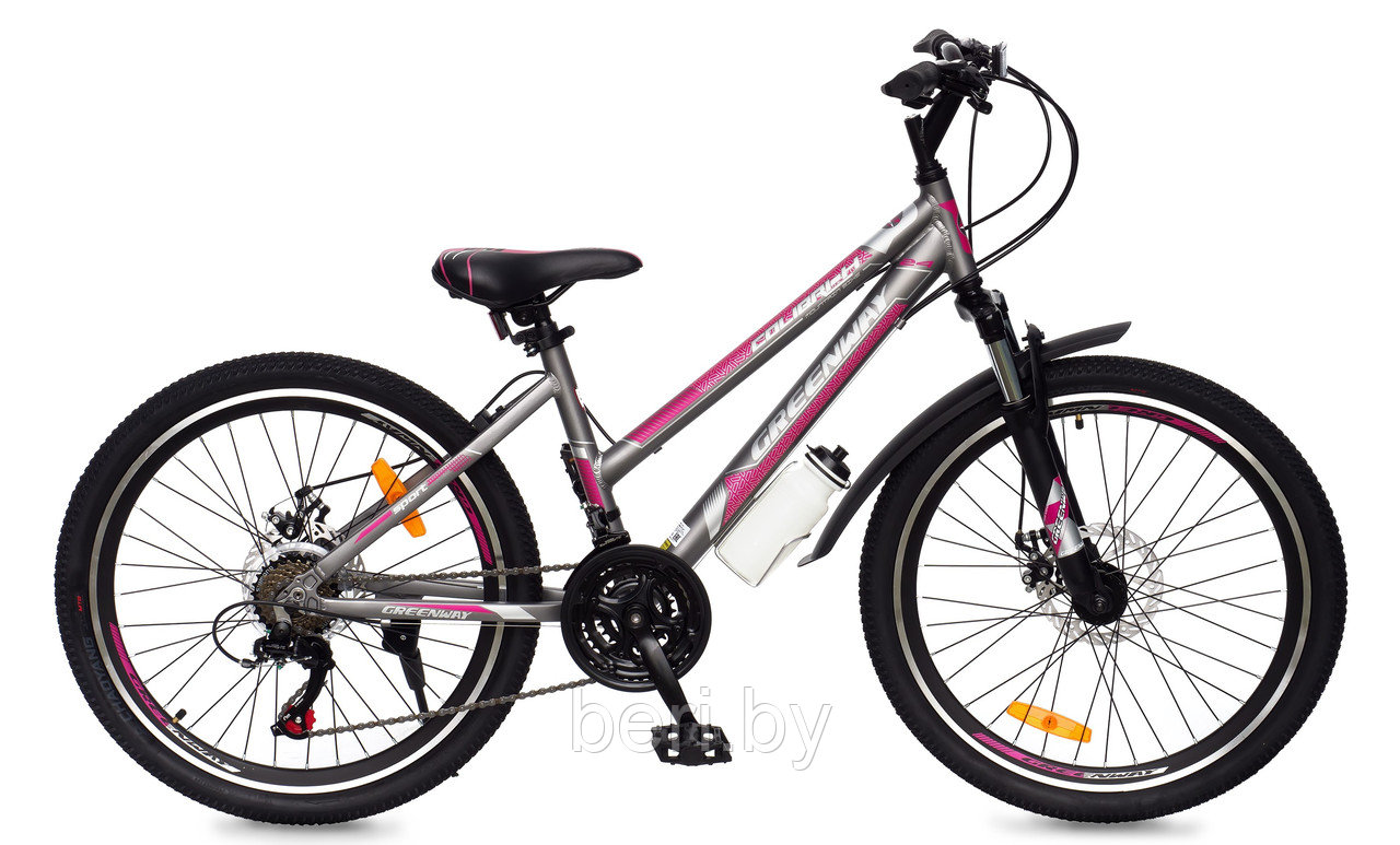 Горный подростковый велосипед Greenway Colibri-H 24", серый/розовый - фото 1 - id-p177987371