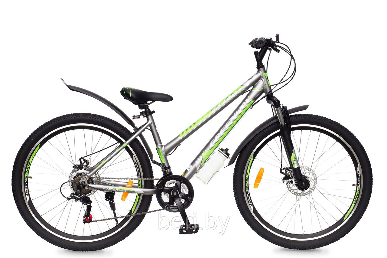 Горный подростковый велосипед Greenway Colibri-H 24", серый/зеленый