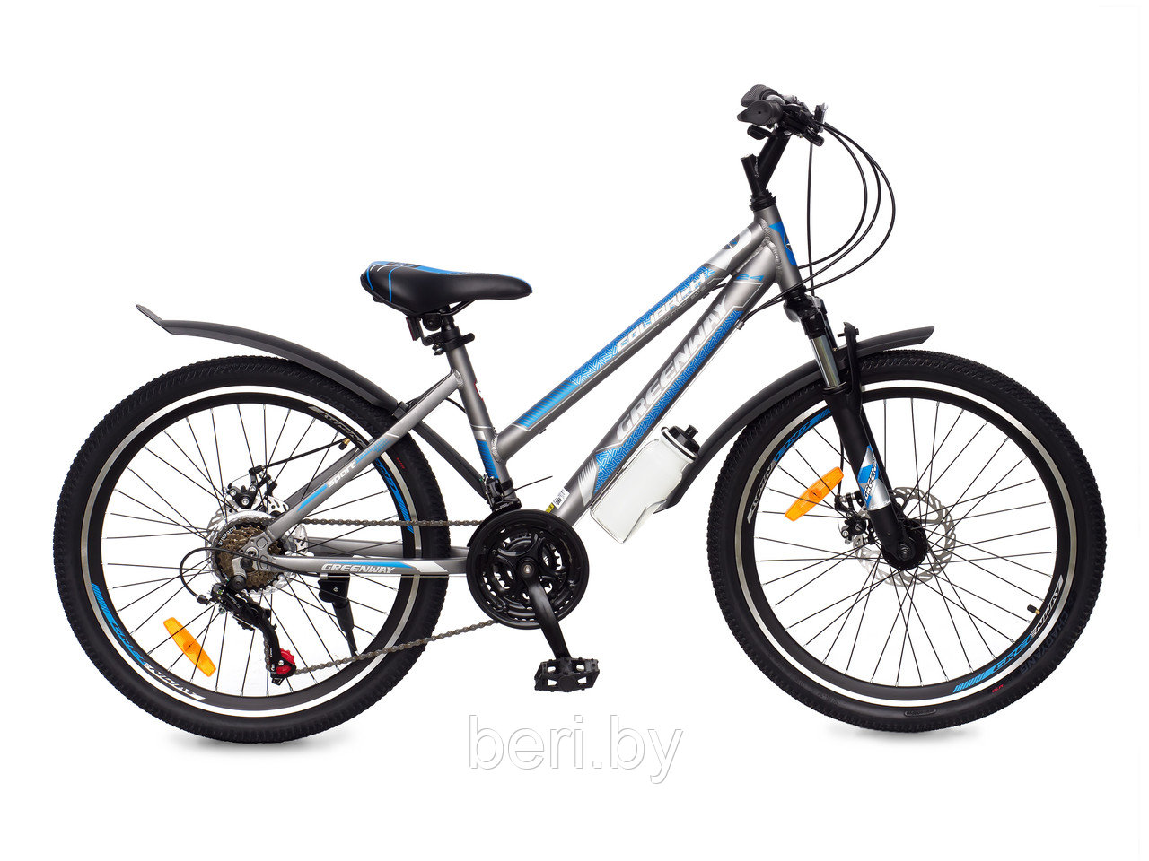 Горный подростковый велосипед Greenway Colibri-H 24", серый/синий - фото 1 - id-p177998063