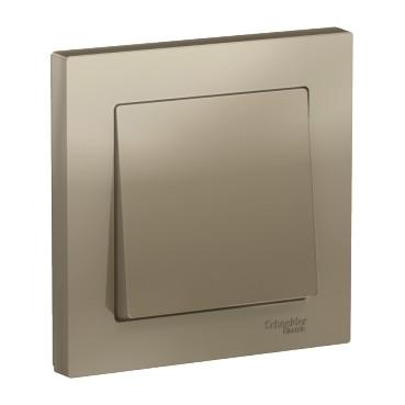 ATN000512 Atlasdesign 1-клавишный выключатель, сх.1, 10АХ, в сборе, шампань