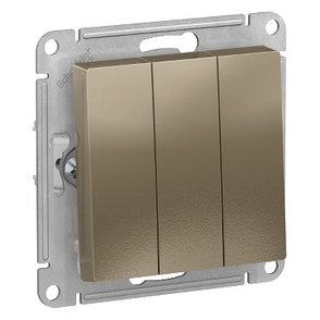 ATN000531 Atlasdesign 3-клавишный выключатель, сх.1+1+1, 10АХ, механизм, шампань, фото 2