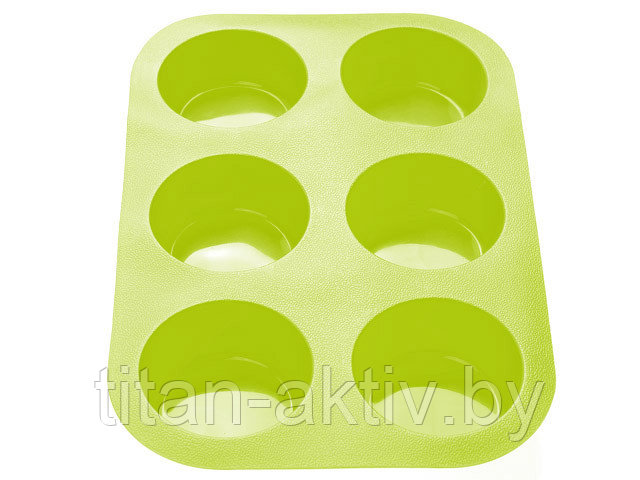 Форма для выпечки, силиконовая, прямоугольная на 6 кексов, 26 х 17.5 х 3 см, зеленая, PERFECTO LINEA - фото 1 - id-p177811098