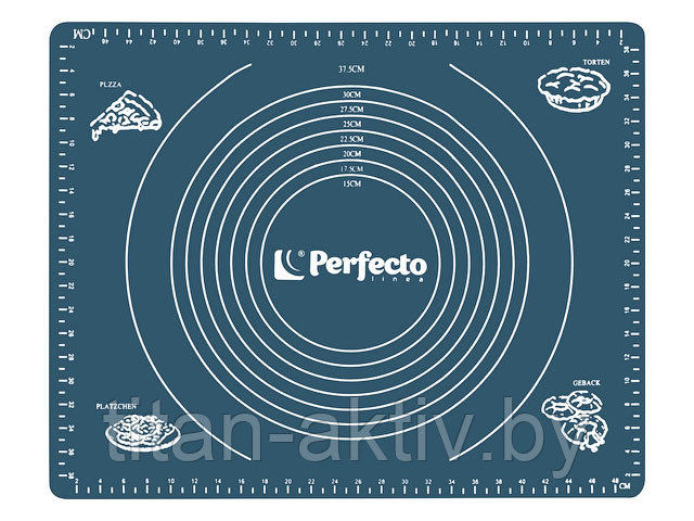 Коврик для теста с мерными делениями, силиконовый, 50х40 см, серия BLUESTONE, PERFECTO LINEA (Разме - фото 1 - id-p177811714