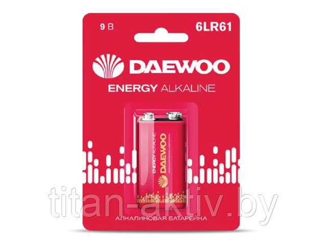 Батарейка 6LR61 9V alkaline BL-1шт DAEWOO ENERGY - фото 1 - id-p65303076