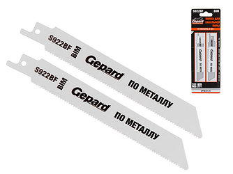 Пилка сабельная по металлу S922BF (2 шт.) GEPARD (полотно для сабельной пилы, пропил прямой, тонкий,