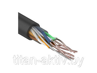 Кабель UTP 4PR 24AWG, CU (медь), CAT5e, 100МГц, PE черный, (OUTDOOR) (бухта 25 м) REXANT