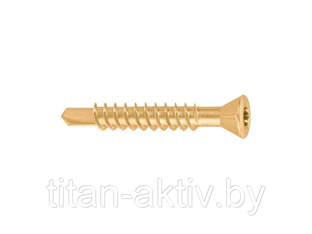 Шуруп для полов и паркета 3.2х35 мм желтый цинк TORX10 (500 шт в карт. уп.) (STARFIX)