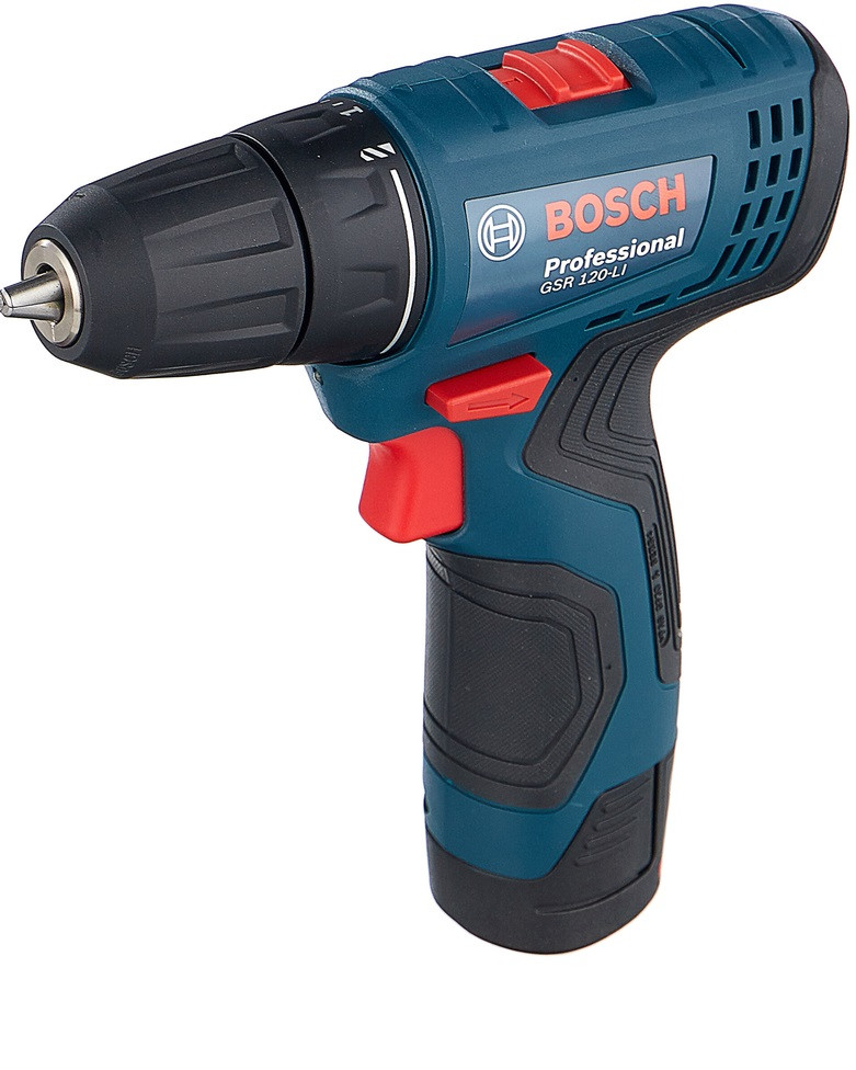 BOSCH GSR 120-LI Аккумуляторная дрель-шуруповерт 12,0 В, 2 акк., 2,0 А/ч Li-Ion, 2 скор., 30Нм, шурупы до 7мм - фото 1 - id-p178009051