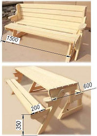 Стол-скамейка (трансформер) Отдых-2