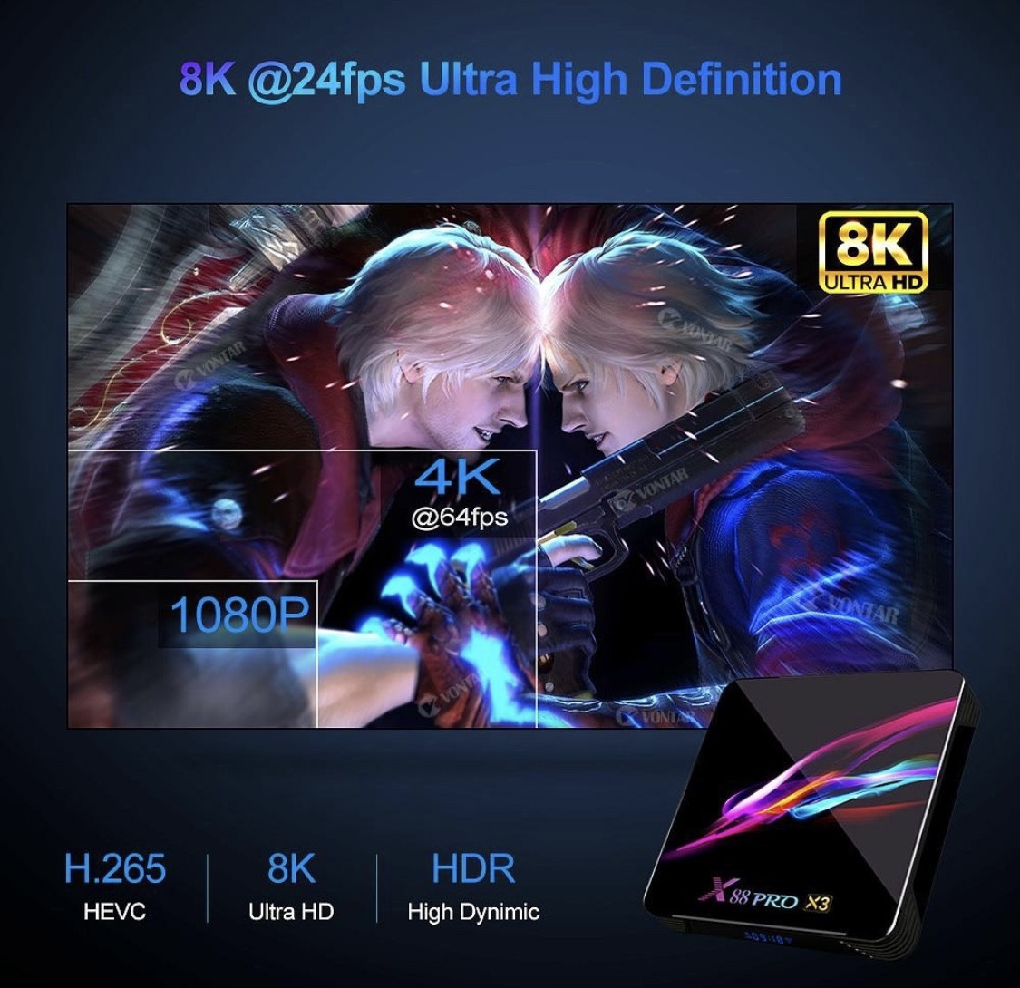 Смарт ТВ приставка X88 Pro X3 4/128Гб Android Tv Box - фото 6 - id-p169357148