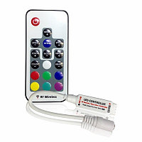 Мини-контроллер RGB 52-12 5/24В, 72/144Вт, 3 канала*4 А, RF, пульт кнопочный