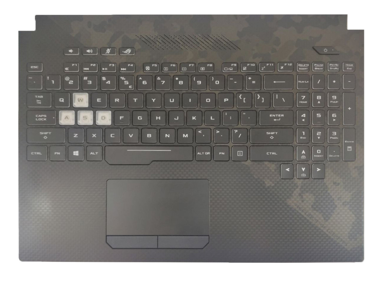 Верхняя часть корпуса (Palmrest) Asus ROG STRIX GL504 с клавиатурой, с подсветкой и тачпадом - фото 1 - id-p178028894