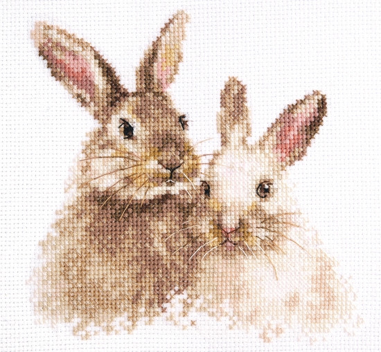 Набор для вышивания крестом «Милые кролики».