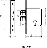 Замок врезной б/руч АЛЛЮР 189-4A CP (30), фото 3