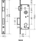 Замок врезной б/руч  АЛЛЮР 9045 В GР без ц/м (30), фото 3