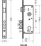 Замок врезной б/руч  АЛЛЮР 9045-3RB GР без ц/м (30), фото 3