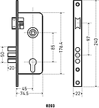 Замок врезной с/руч  АЛЛЮР 0203 CP хром (10), фото 3