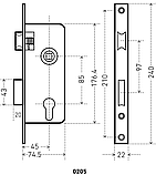 Замок врезной с/руч  АЛЛЮР 0205 АС ст.медь (10), фото 3